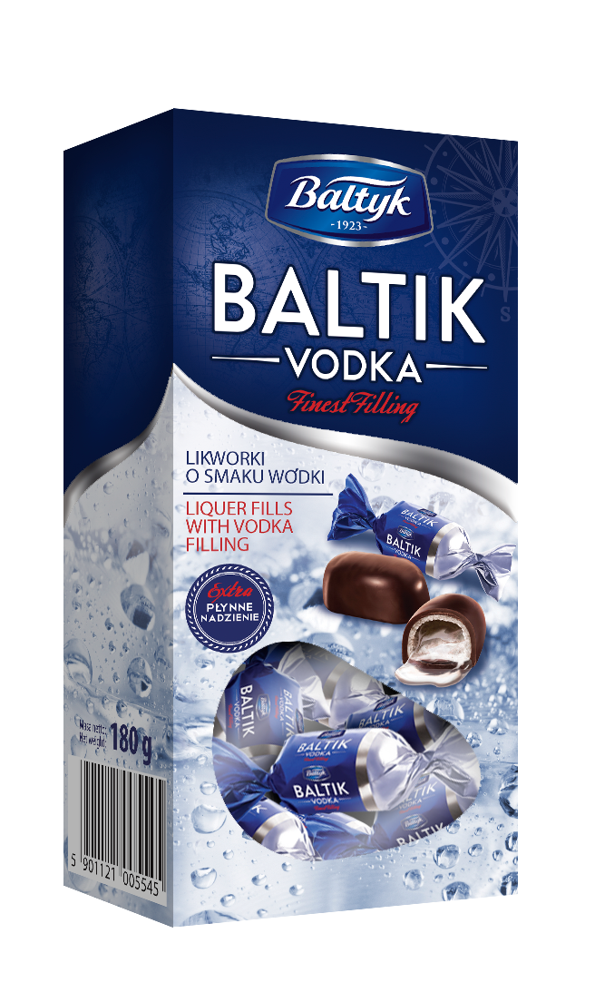 Baltik Likworki chocolates vodka flavoured  in 25% chocolate 180 g Box