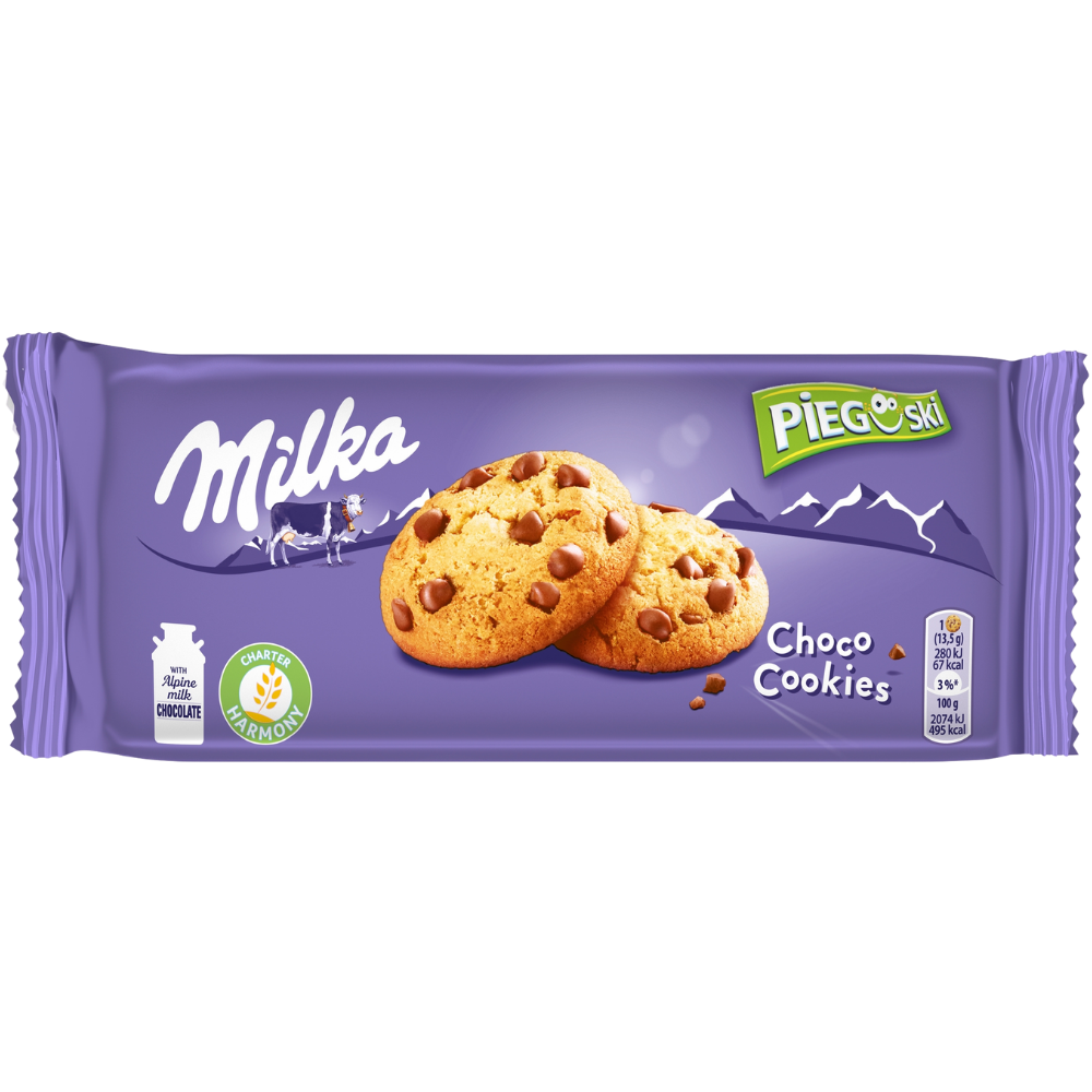 MILKA PIIEGUSKI CHOCO COOKIE CHOCOLATE DROPS COOKIES 135G