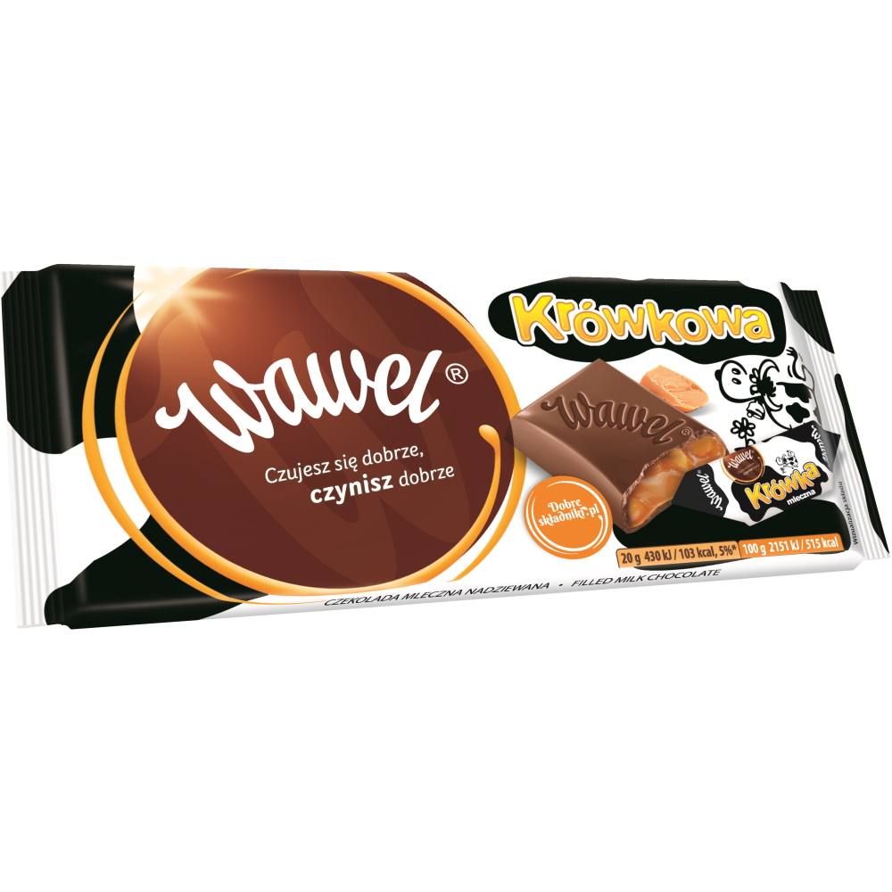 WAWEL KRÓWKOWA MILK CHOCOLATE WITH CARAMEL FILLING 100G