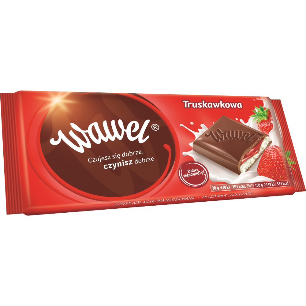 WAWEL MILK CHOCOLATE WITH STRAWBERRY AND YOGHURT FILLING 100G