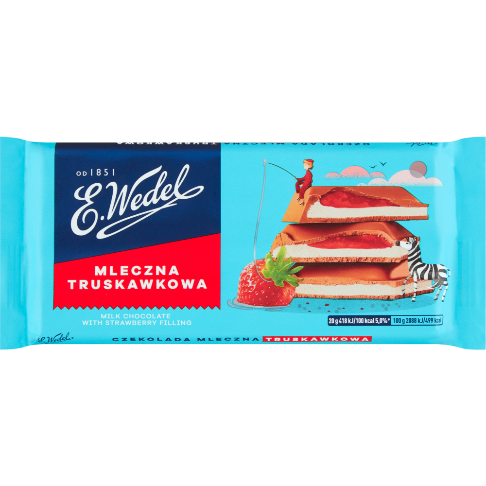 WEDEL MILK CHOCOLATE WITH STRAWBERRY FILLING 100G