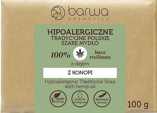 BARWA Hypoallergenic Polish gray soap with hemp oil